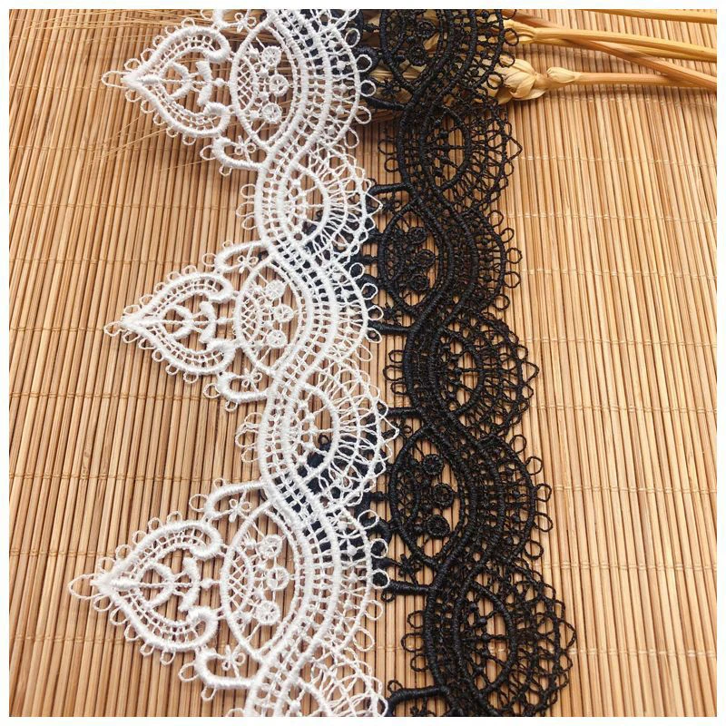 

Polyester lace trim lace fabric water soluble embroidery clothing wave bar code hollow out wedding skirt accessories