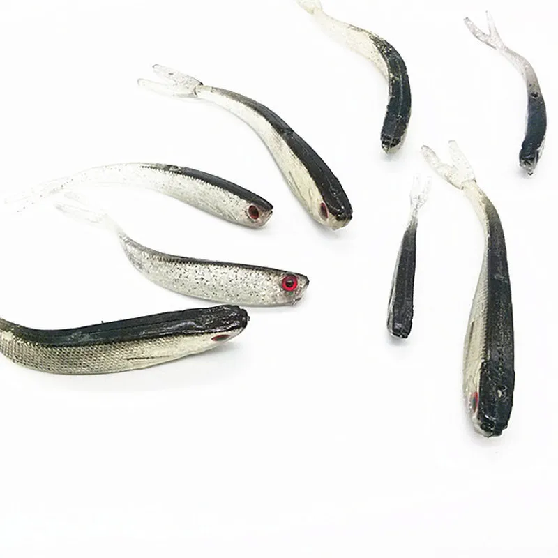 10 шт. 8 см/2 г Мягкая резиновая приманка на рыбалку Drop Shot Lure Shad для окуня форель, щука хвост приманка Аксессуары для рыбалки
