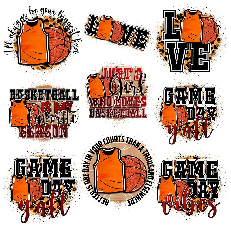 Basketball jersey patterns Heat-sensitive patches Thermal transfer printing Patches for Clothing DIY T-shirt Iron-on Transfers