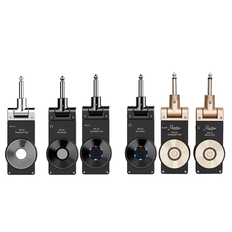 

Rowin WS-20 2.4G Wireless Guitar System Rechargeable Lithium Battery Transmitter Receiver 30 Meters Transmission Range 3 K3NC