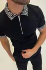Рубашка-поло мужская с отложным воротником, Повседневная блуза на молнии, с коротким рукавом, уличная одежда в стиле Харадзюку, лето 2021