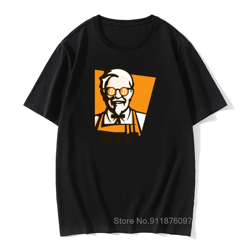 

Men T Shirts Bitcoin BTC Original Recipe Funny KFC Adult T-Shirt Personality Adult Tee Shirt Print Custom Cotton