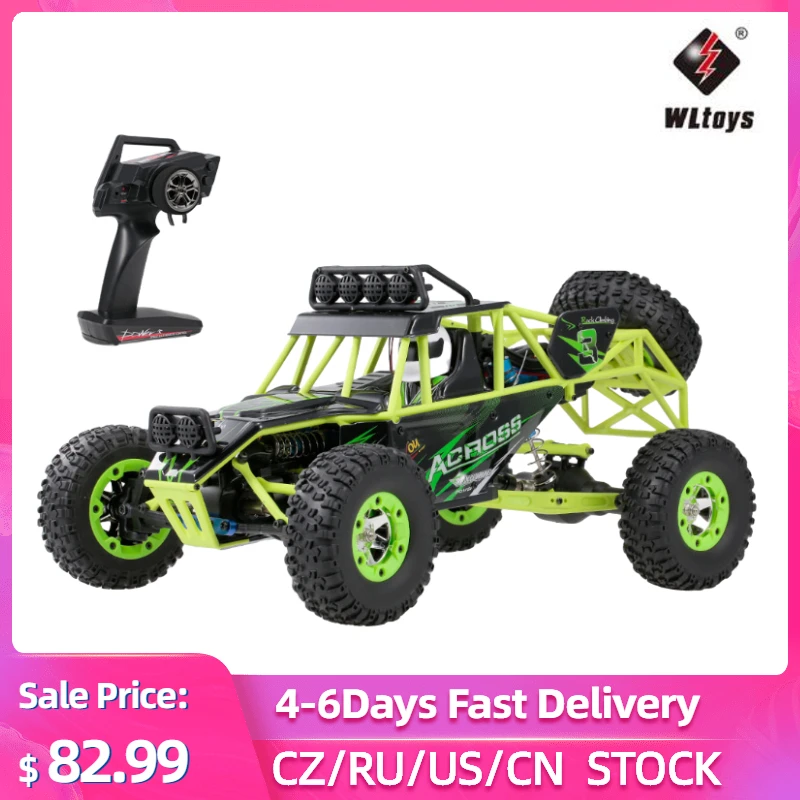 Wltoys 12428 1/12 Радиоуправляемый автомобиль 2 4G 4WD Электрический шлифованный гоночный