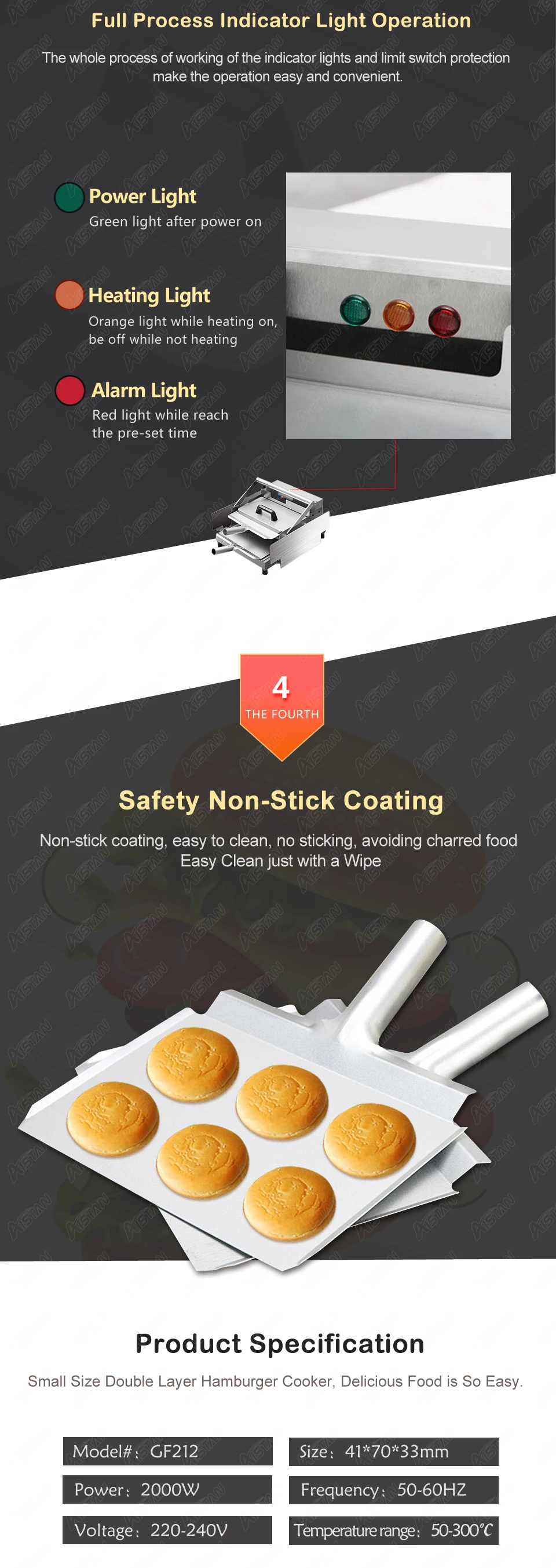 GF212 электрическая булочка для гамбургеров тостерная машина приготовления
