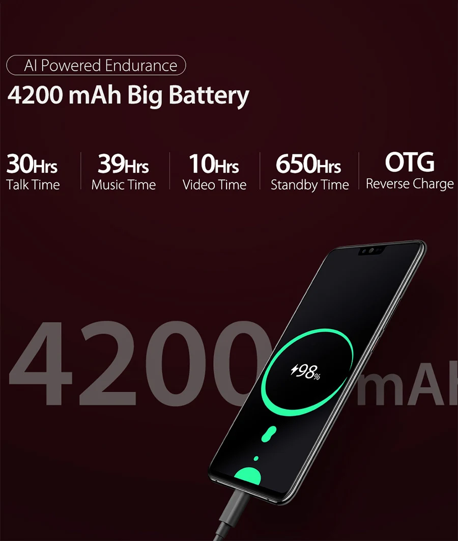Ulefone T2 6,7 ''FHD+ Helio P70 6 ГБ 128 ГБ смартфон двойной 4G отпечаток пальца Лицо ID NFC Android 9,0 мобильный телефон 4200 мАч