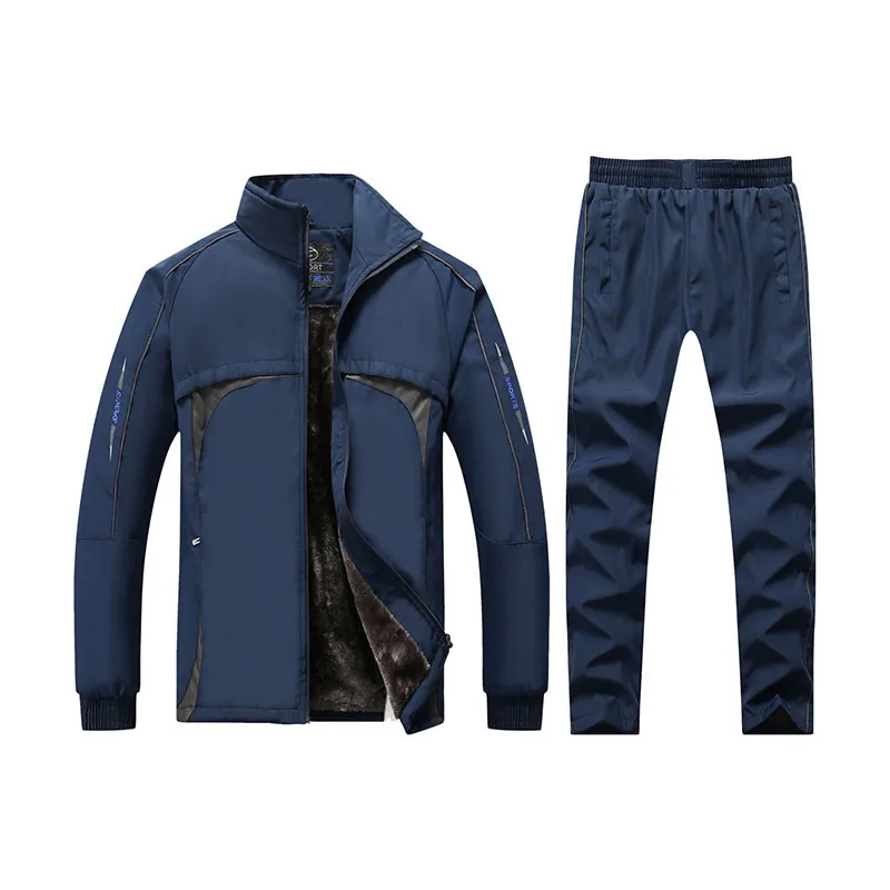 

Winter Tracksuits Men Sportswear Sets Thicken Fleece Hooded Jacket + Pants Suit Warm Casual Men's Clothing Asian Size L-5XL