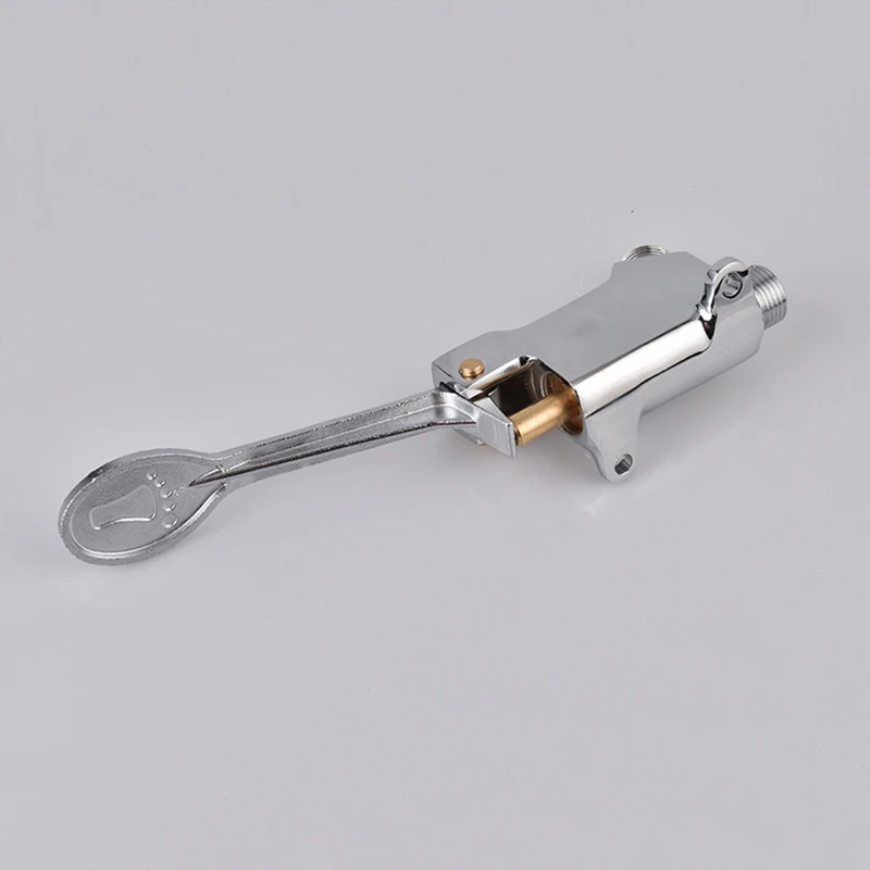 

1pc Copper Bathroom Basin Faucet Single Cold Tap Hotel Pedal Water Faucet Switch Control By Floor Foot Pedal Valve
