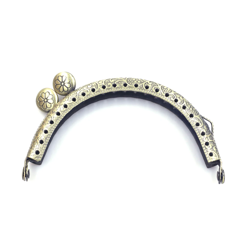 

10PCS 8.5cm Arch Purse Frames Kiss Clasps Clutch Buckle Oblate Head Flower Engraved DIY Handbag Replace Hardware Accessories