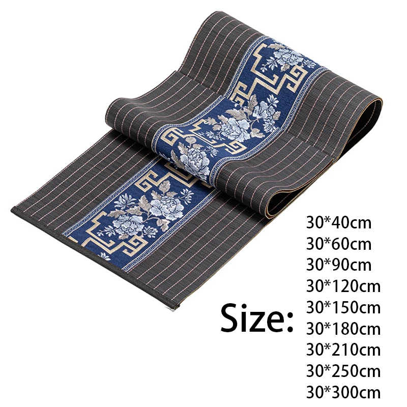 Классический вышитый бамбуковый чайный коврик 40-300 см искусственная настольная