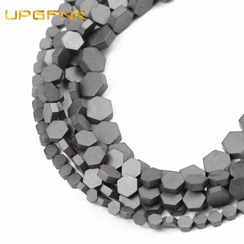 Бусины из гематита матовые шестигранные 4/6/8 мм для самостоятельного