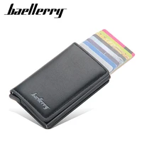 baellerry credit bank card holder aluminum card case for men pu leather multi card coin purse business passport clip tarjetero