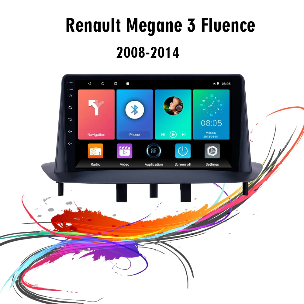 Автомагнитола 2 Din для Renault Megane 3 2008-2014 Fluence 2013-2016 Android Wi-Fi 9 "стерео GPS-навигация