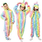 Пижама-кигуруми панда Детская фланелевая с единорогом