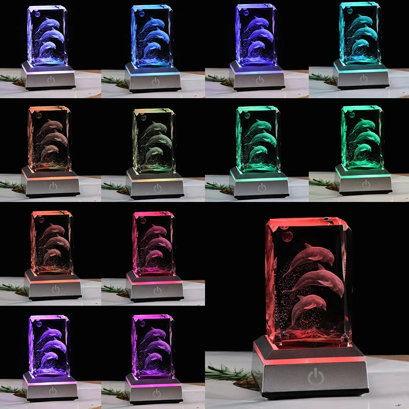 Миниатюрный 3d дельфин модель морского животного Кристалл K9 лазерная гравировка