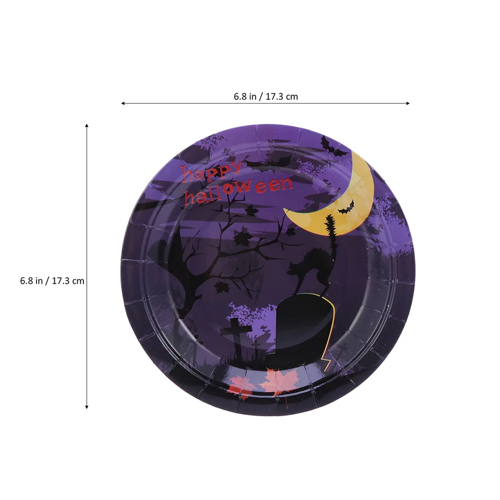 30 шт бумажные тарелки одноразовые Хэллоуин круглые Мультяшные вечерние