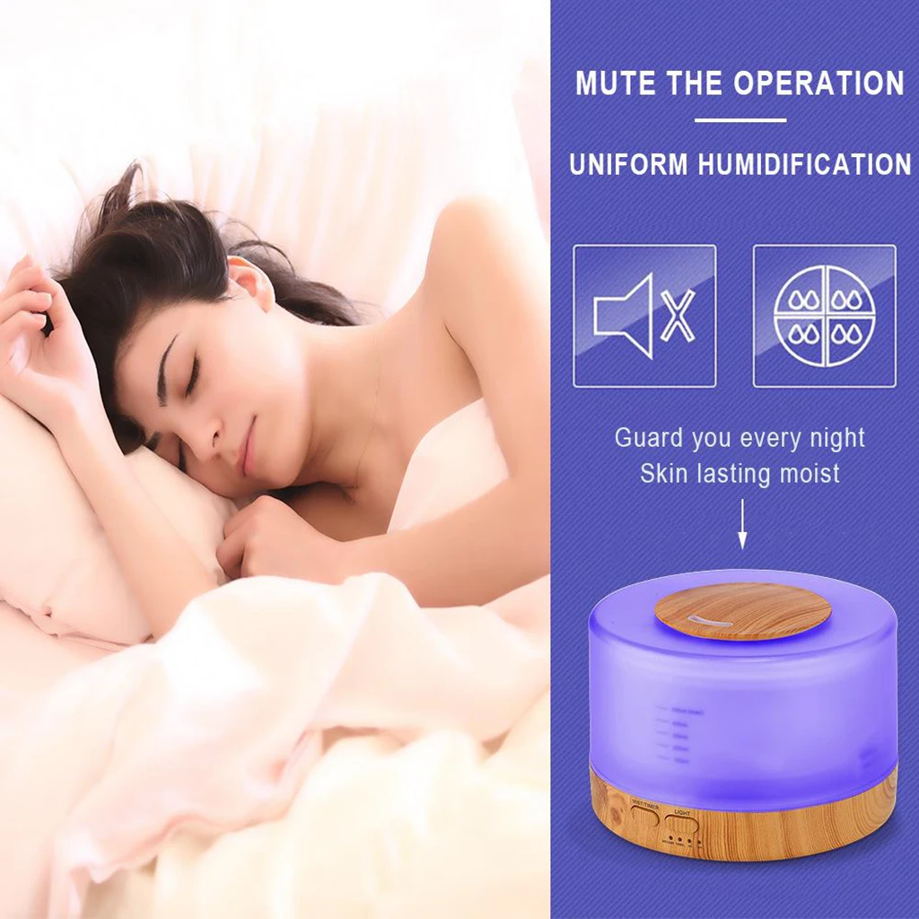 

Air Humidifier Essential oil diffuser 500ML Cool Mist Maker Fogger LED Lamp