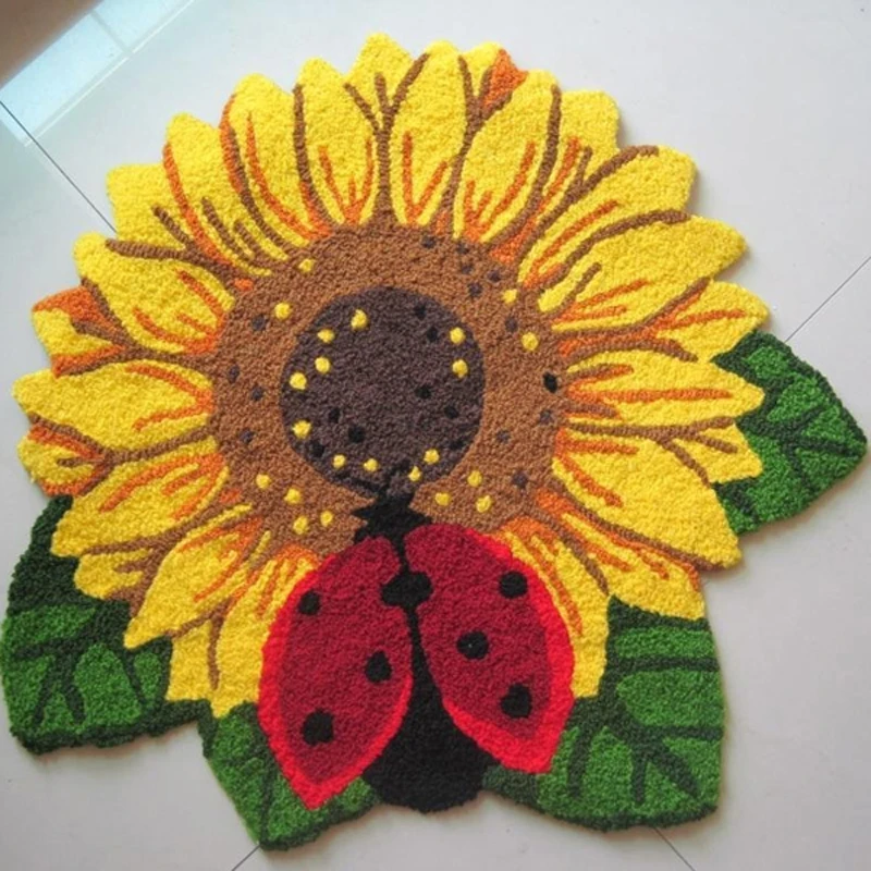 

Delicate Sunflower Shaped Area Rug,Elegant Rugs Flower,Modern Living Room Rugs And Carpets