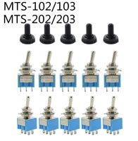 5pcs 10pcs mts 102 mts 103 mts 202 mts 203 toggle switch 6a 125vac on on spdt 6mm mini switch dpdt on off on waterproof cap
