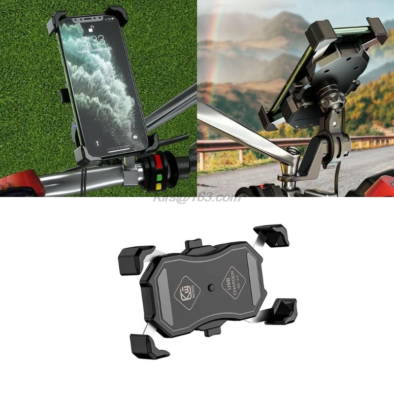 waterproof universal 12v motorcycle mobile phone mount motorbike holder stand with qc3 0 quick charge 3 0 usb charger free global shipping