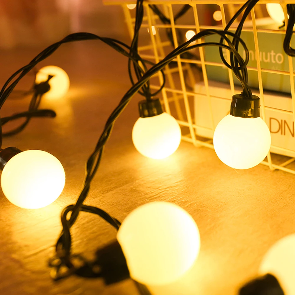 Гирлянда G50 с круглыми лампочками 6 м 20 светодиодов уличная Декоративная гирлянда