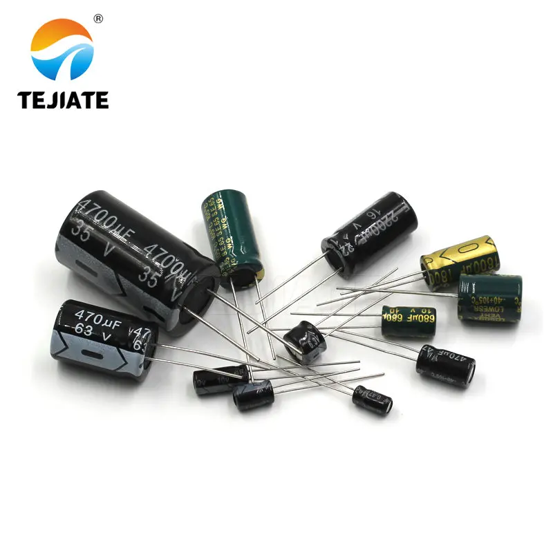 DIP прямой вставляемый алюминиевый электролитический конденсатор 6 3 В/10/16/35/50 В/100