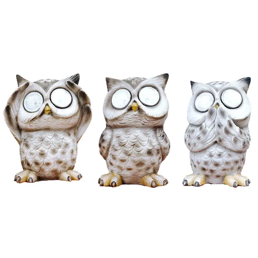 

Solar Powered Garden Light Owl Statues Decorative Path Pond Flowerbed Corridor Animal Sculpture Decoration