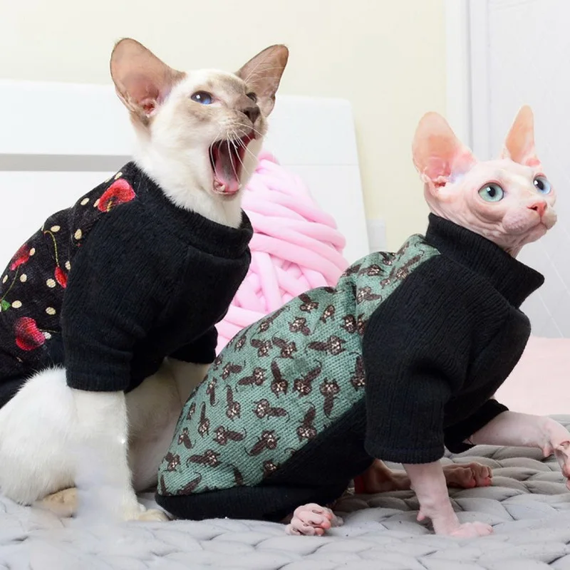

Cat Clothes Winter Warm Sphinx Hairless Cat Costume Cat Sweater Fashion Hoodies Sphynx Chothing Cat Costume Cat Supplies For Dog