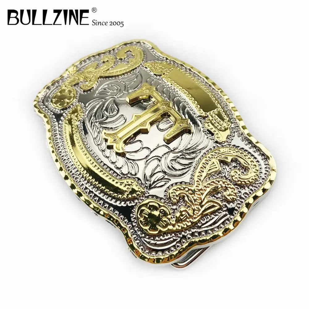 Bullzine цинковый сплав 26 букв пряжка на ремешке FP-03732-T двойной цвет класса Люкс