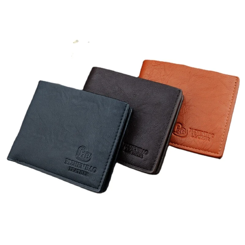 

New Casual Men's Short Wallet High Quality PU Storage Card Holder Black Credit Card Storage Bag