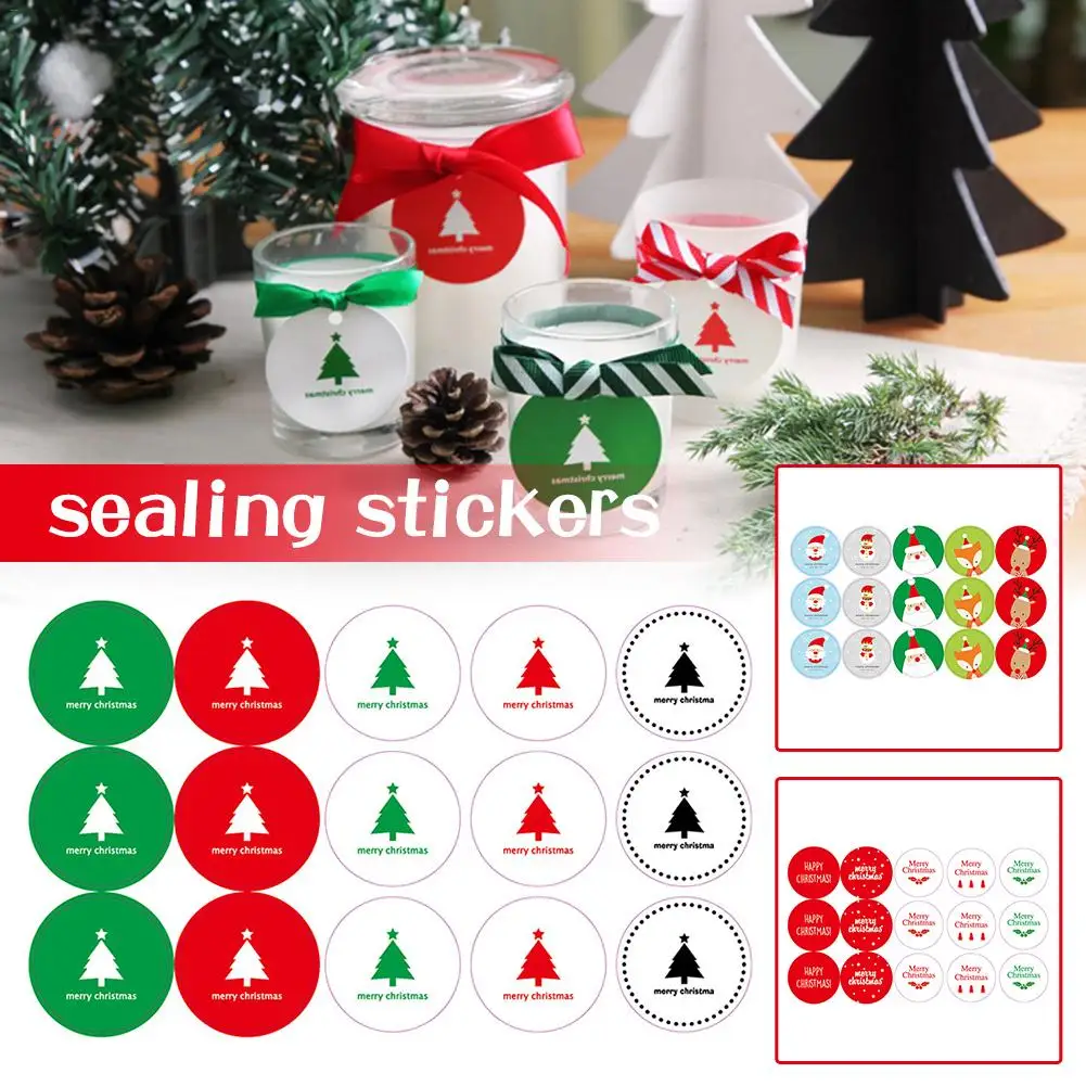 150 шт рождественские наклейки елка Рождественская олень бумажная этикетка для