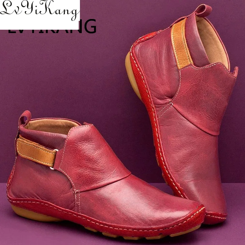 Сезон осень-зима Теплые женские короткие сапоги на высоком квадратном каблуке