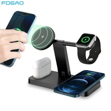 FDGAO 4 in 1 Magnetic Wireless Charger 15W Fast Charging Station for iPhone 13 12 Pro Max Mini Apple Watch 7 SE 6 5 4 Airpods 3