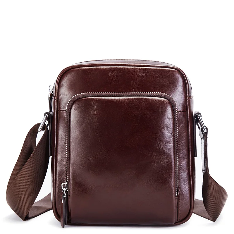 Мужская сумка мессенджер из натуральной коровьей кожи Брендовые повседневные