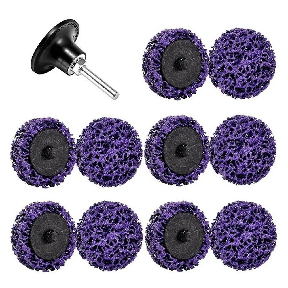 

10pcs Sanding Disc 2inch Quick Change Easy Strip Clean Discs With 1pc Pad Holder Power Tool Air Tool Accessories Parts