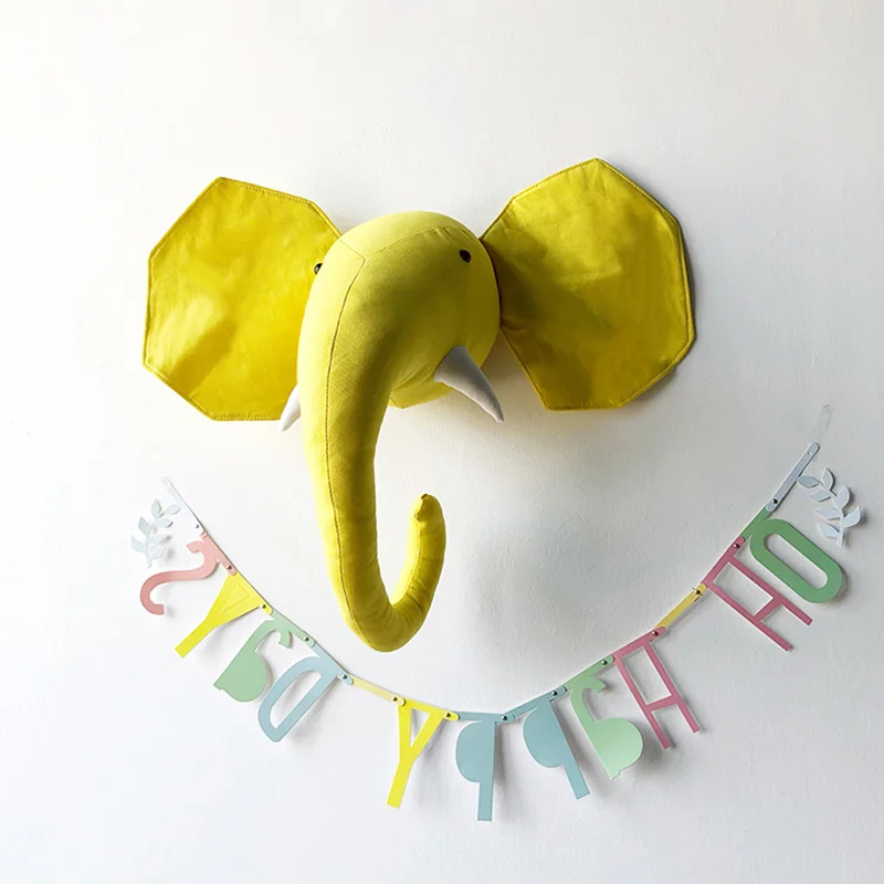 Скандинавские мягкие игрушки в виде головы животных украшения для стен слон