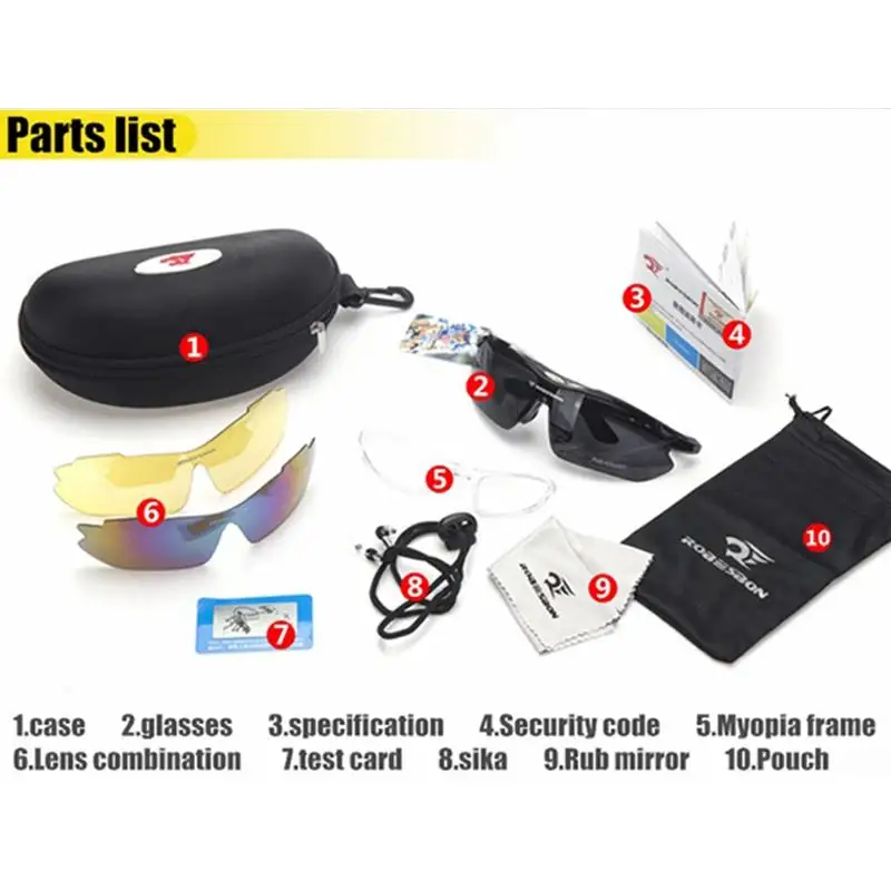 Поляризованные велосипедные очки с 3 линзами Uv400 для спорта на открытом воздухе