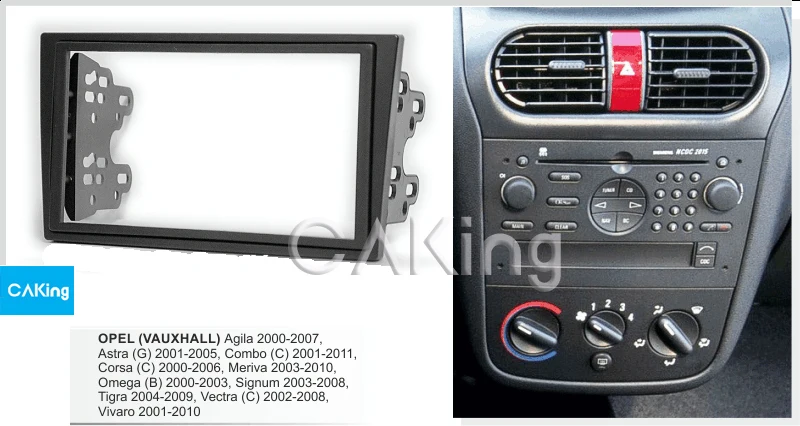 Автомобильная панель с Радио Double Din для OPEL Agila 2000-2007 Astra (G) 2001-2005 Combo (C) 2001-2011 комплект