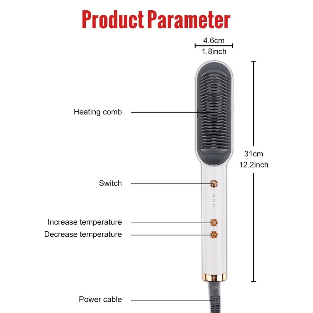 

Hot Hair Straighteners Brush Women Hair Styler Curling Iron Electric Hot Comb Straightener Fast Heating Curler Hair Caring Tools