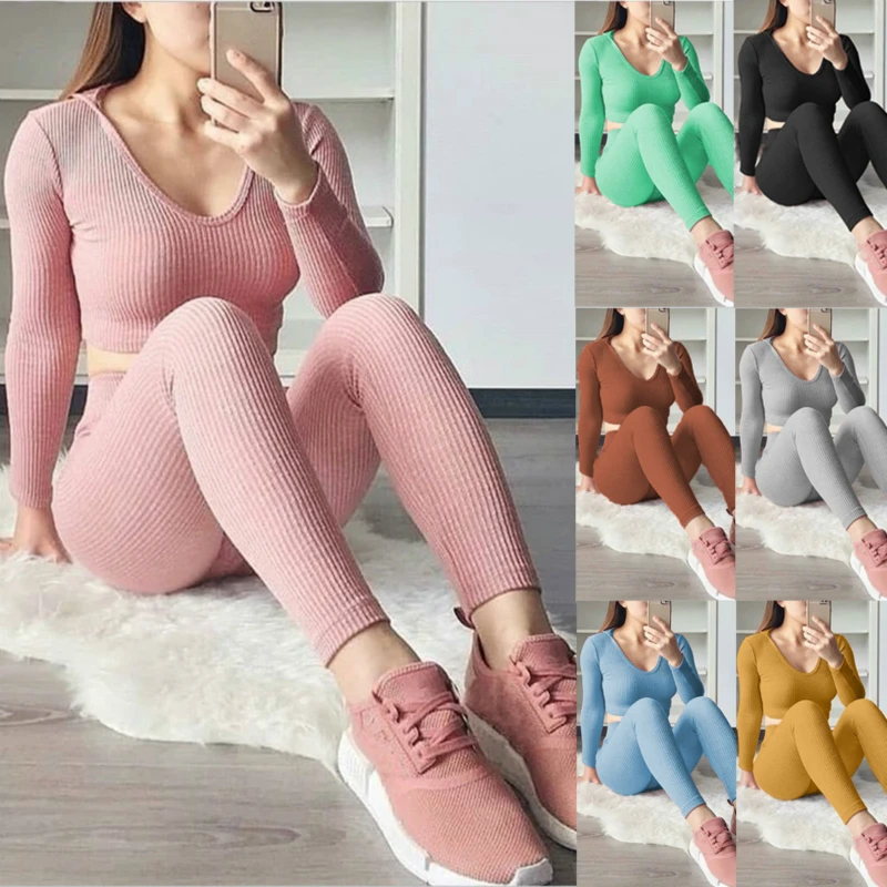 Комплект из двух предметов Conjunto Feminino Одежда Спортивный костюм для женщин Roupas