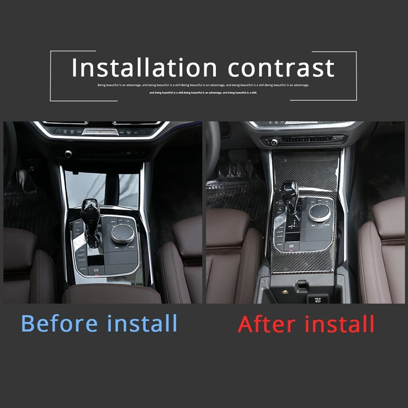 

For BMW 3 Series G20 G21 G28 2019 2020 Carbon Fiber Center Console Gear Shift Panel Cover Trim