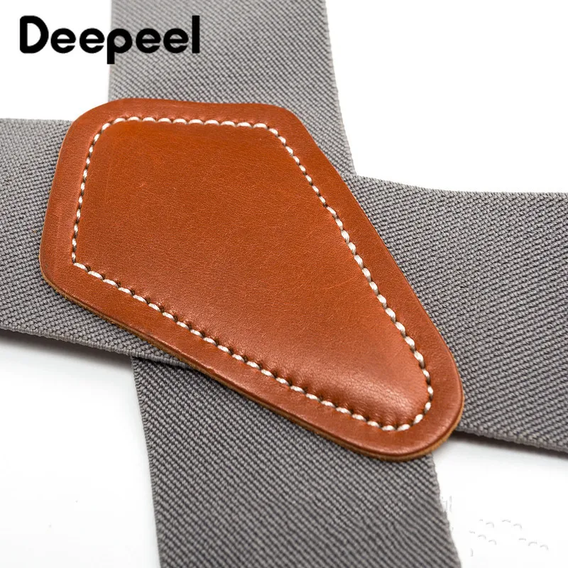 Мужские эластичные широкие подтяжки Deepeel регулируемые для спины однотонные 5 см х