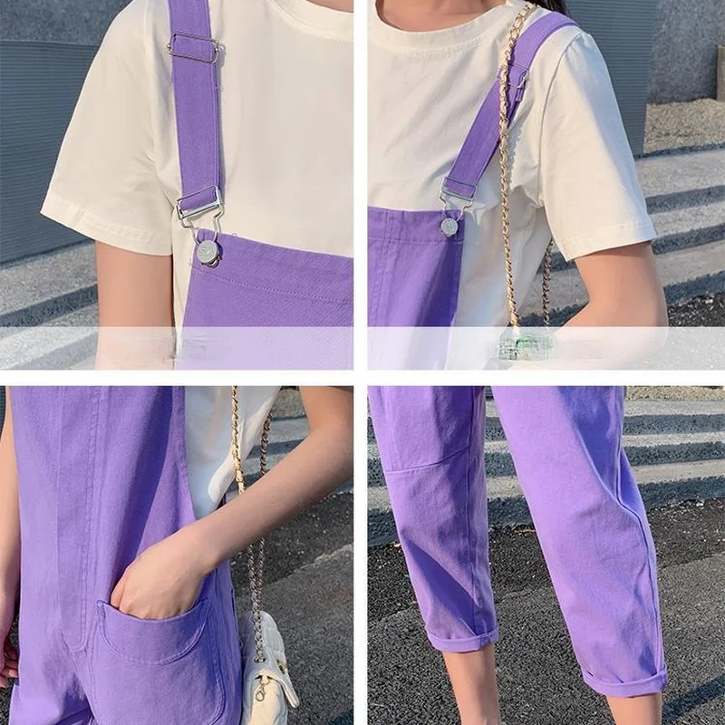 

Jumpsuits Women Sleeveless Preppy Denim Overalls Simple Solid Chic Trendy Korean Style Casual Elegant Retro Ulzzang Spring Daily