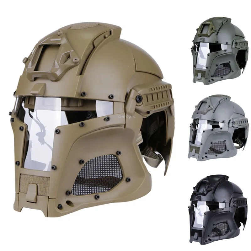 Открытый шлем для страйкбола с полным лицом военный Пейнтбольный тактическая