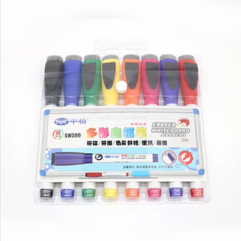8 шт./лот магнитная цветная ручка для белой доски стираемая белая доска маркеры