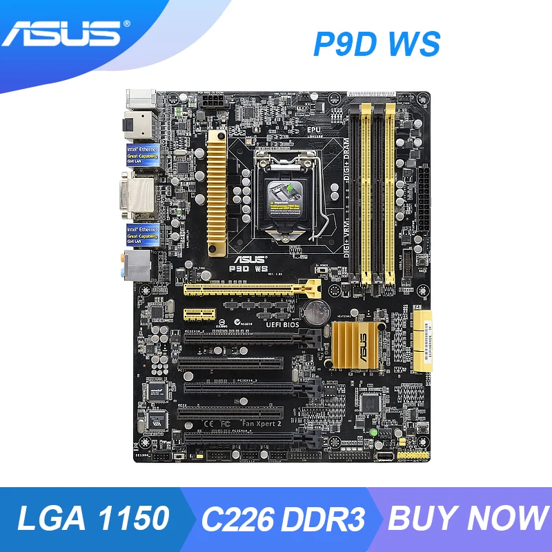 Preise P9D WS Für ASUS LGA 1150 X99 Motherboard LAN ATX Server C226 Verwendet Pc Bergbau Motherboard Ddr3 Dual-kanal PCIE 3rd Gen X16 Slots