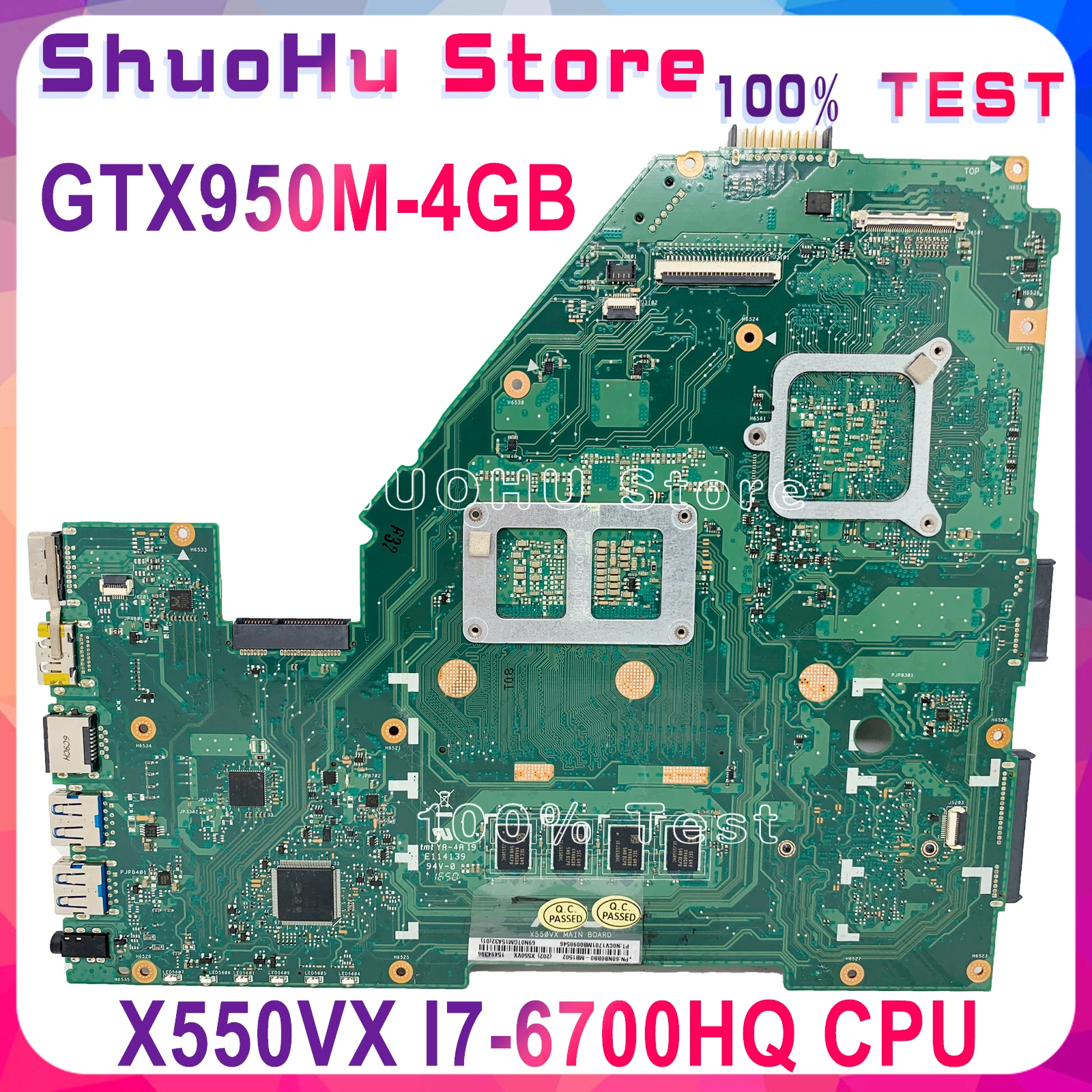 Материнская плата KEFU X550VQ X550V K550V для ноутбука ASUS X550VX FZ50VX FH5900V X550VXK I7-6700HQ GTX950M GPU 8 Гб