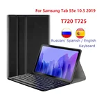 Чехол для Samsung Galaxy Tab S5e 10,5 ''2019 T720 T725, чехол с клавиатурой из искусственной кожи с испанской и русской раскладкой для Samsung T720 T725, чехол с клавиатурой