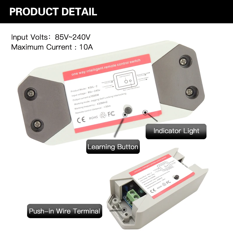 Универсальный беспроводной пульт дистанционного управления DieSe 433 МГц 85-240 В
