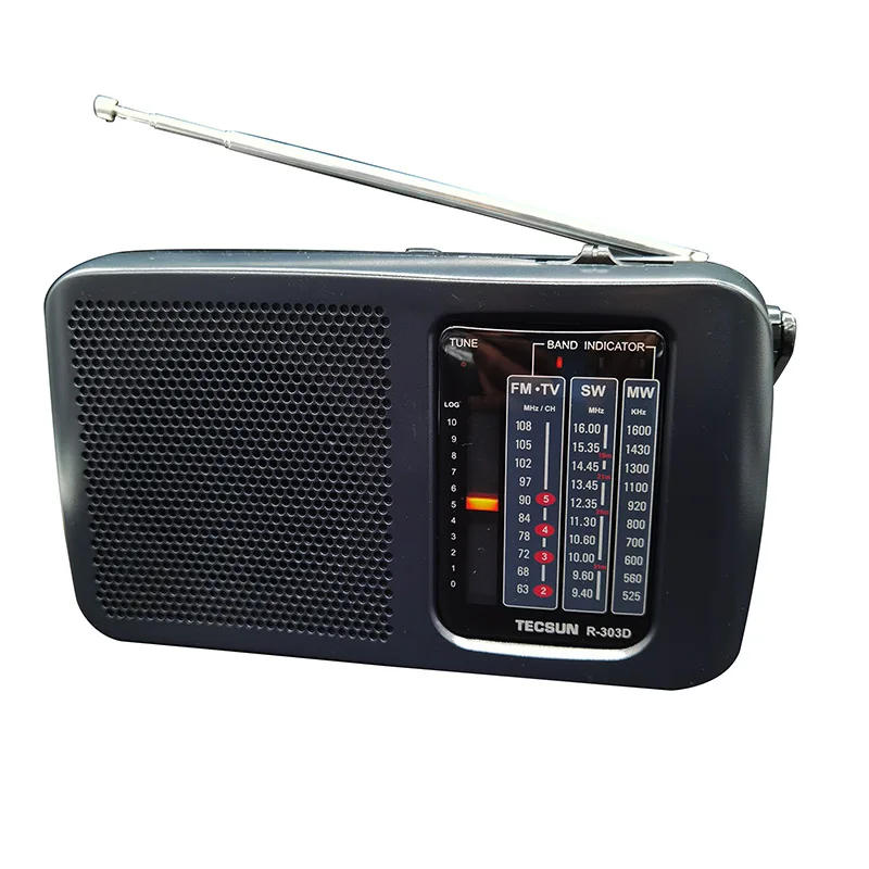 100% бренд Tecsun R-303D радио FM/SW/MW/TV звук приемник со встроенным динамиком портативное |