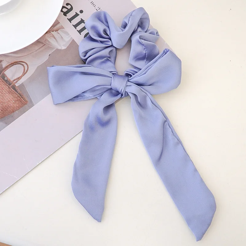

Fashion Women Satin Elastic Hair Bands Solid Color Scrunchies Headband Hair Ties Girls Ribbon Ponytail Holder Hair Accessorie
